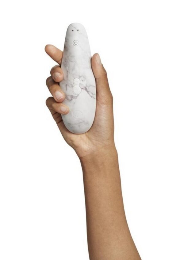 Womanizer Marilyn Monroe Special Edition Rechargeable Clitoral Stimulator - White Marble - Image 4