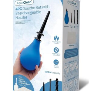 AquaClean 220ML Douche with Interchangeable Nozzle (4 Piece) - Blue/Black
