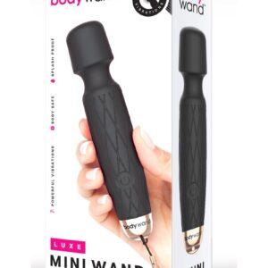 Bodywand Luxe Mini Wand Rechargeable Silicone Wand Massager - Black