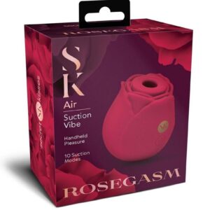 Secret Kisses Rosegasm Air Rechargeable Silicone Clitoral Stimulator - Red