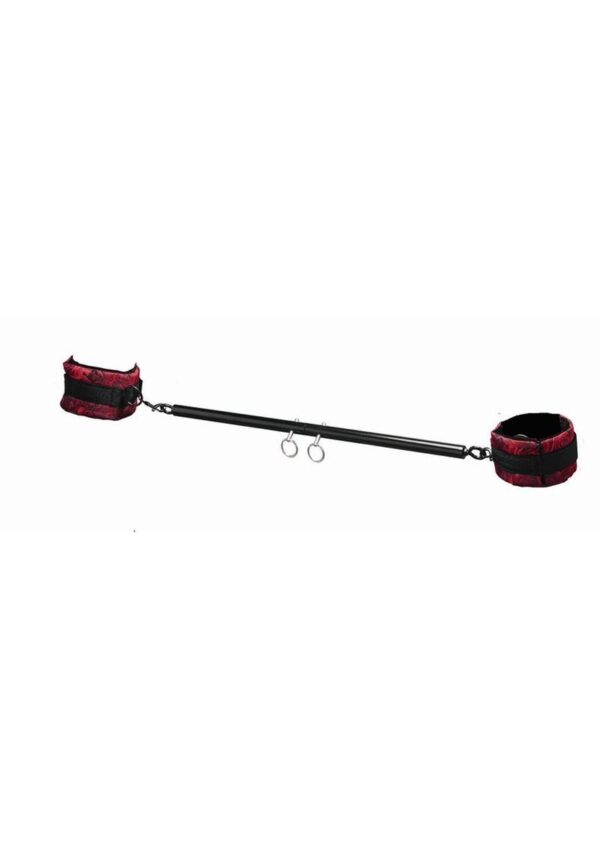 Secret Kisses Rosegasm Spreader Bar Set with Ankle Cuffs and Blindfold - Red/Black - Image 2