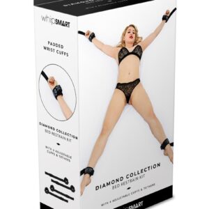 WhipSmart Diamond Bed Ties Bedroom Restraint - Black