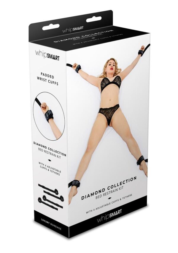 WhipSmart Diamond Bed Ties Bedroom Restraint - Black