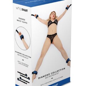 WhipSmart Diamond Bed Ties Bedroom Restraint- Blue