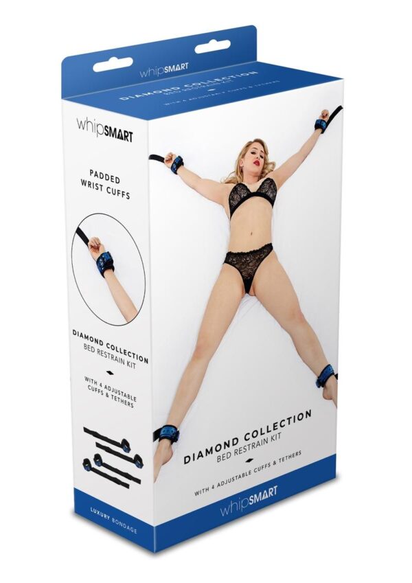 WhipSmart Diamond Bed Ties Bedroom Restraint- Blue