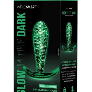 Whipsmart Glass Butt Plug with Curved Base 3.5in - Clear