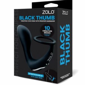 Zolo Black Thumb Silicone Rechargeable Prostate Massager - Black