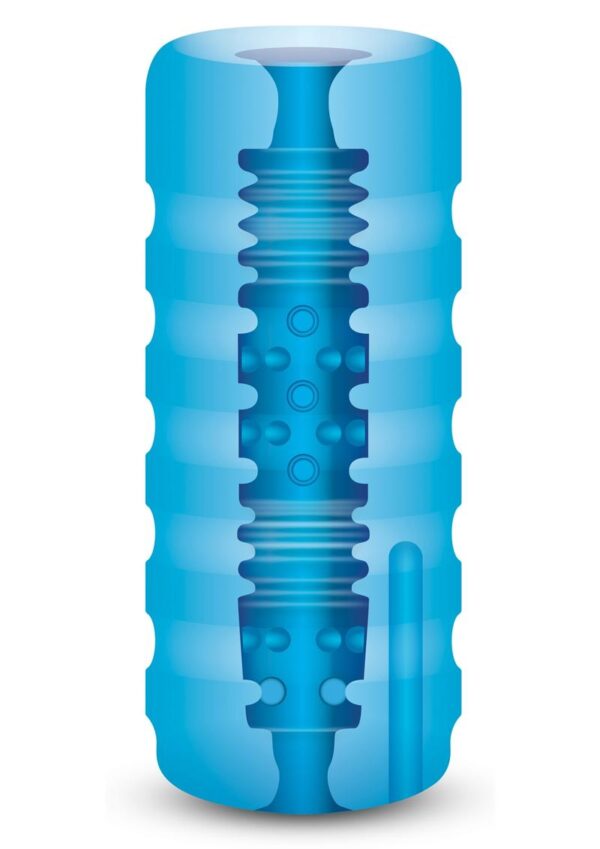 ZOLO Backdoor Stroker Squeezable Vibrating Masturbator with Bullet - Butt - Blue - Image 2