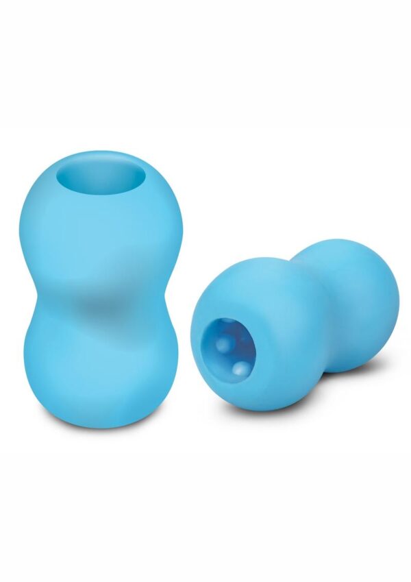 ZOLO Squeezable Mini Double Bubble Masturbator - Blue - Image 2