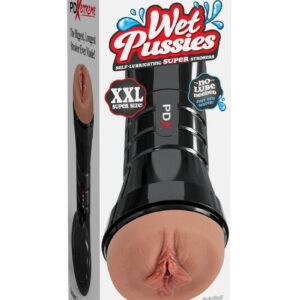 PDX Extreme Wet Pussies Super Luscious Lips XXL Self Lubricating Stroker - Caramel