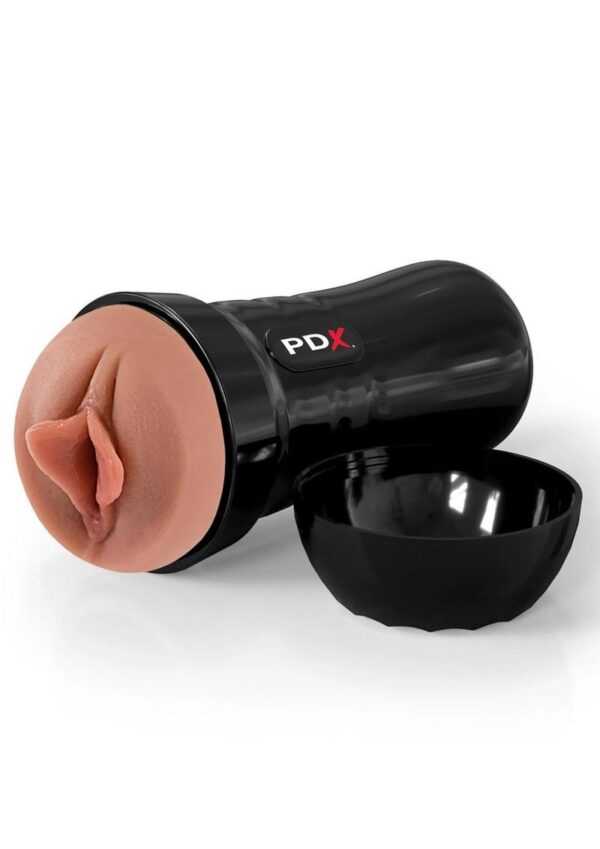 PDX Extreme Wet Pussies Super Luscious Lips Self Lubricating Stroker - Caramel - Image 3
