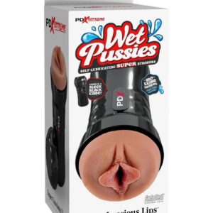 PDX Extreme Wet Pussies Super Luscious Lips Self Lubricating Stroker - Caramel