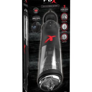 PDX Elite Rechargeable Deluxe Mega-Bator Masturbator - Clear/Black