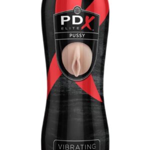 PDX Elite Vibrating Pussy Masturbator with Bullet - Pussy - Vanilla/Black