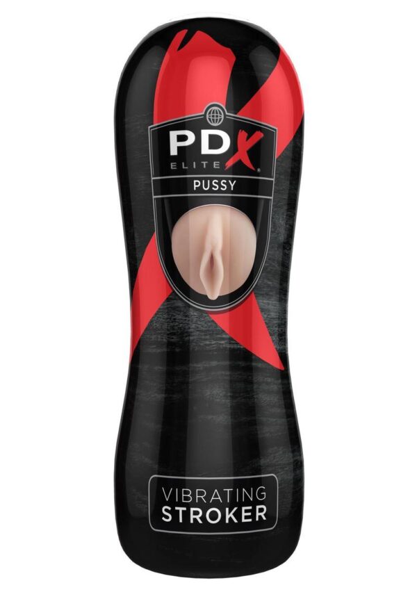 PDX Elite Vibrating Pussy Masturbator with Bullet - Pussy - Vanilla/Black