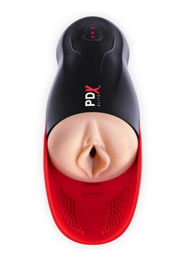 PDX Elite Fuck-O-Matic Stroker Rechargeable Masturbator - Pussy - Black/Vanilla - Image 3