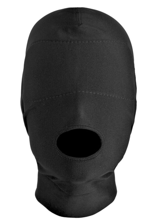 Master Series Disguise Open Mouth Hood with Padded Blindfold - Black - Image 3