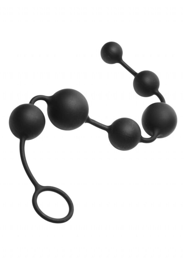 Master Series Serpent 6 Silicone Anal Beads - Black - Image 3