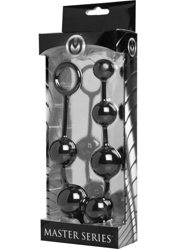 Master Series Serpent 6 Silicone Anal Beads - Black