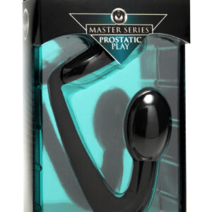 Prostatic Play Explorer Silicone Cock Ring and Prostate Plug - Black