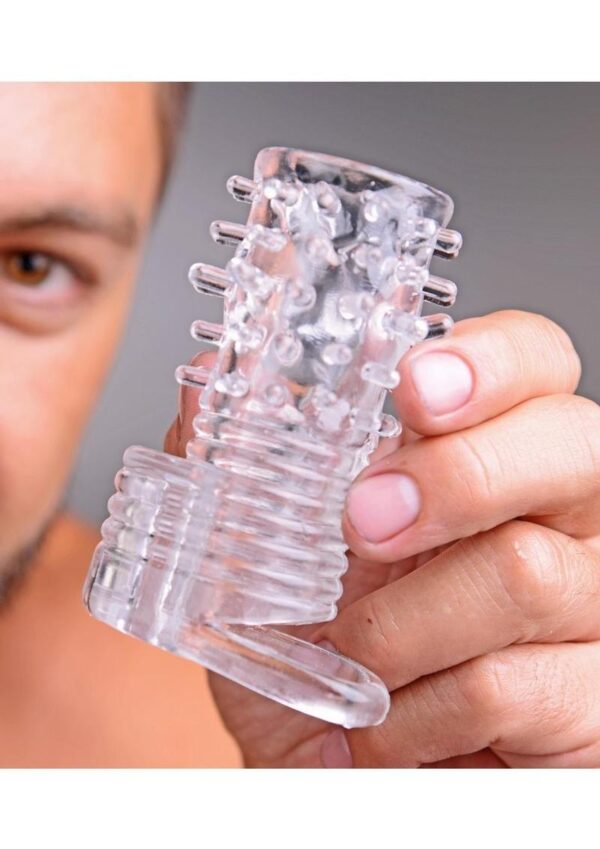 Size Matters Clear Sensations Vibrating Textured Erection Sleeve - Image 4