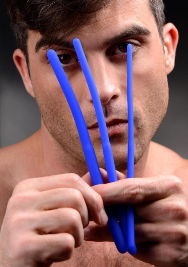 Master Series Invasion Silicone Urethral Sound Trainer Set - Blue - Image 4