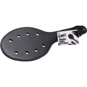 Strict Deluxe Rounded Paddle with Holes - Black