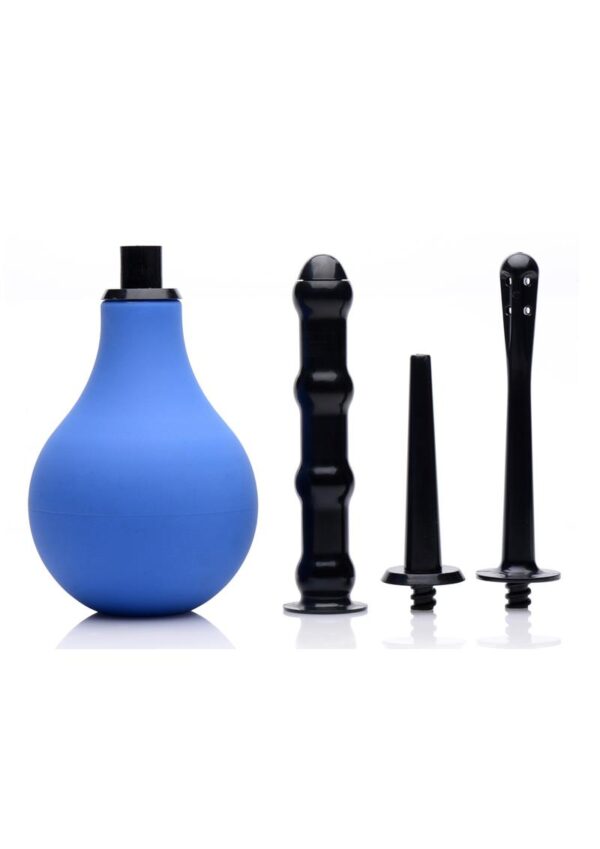 CleanStream Premium One-Way Valve Anal Douche Set - Blue - Image 2