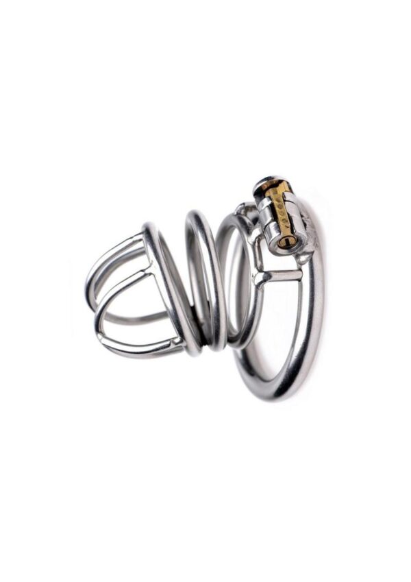 Master Series The Pen Deluxe Locking Chastity Cage - Gray - Image 4