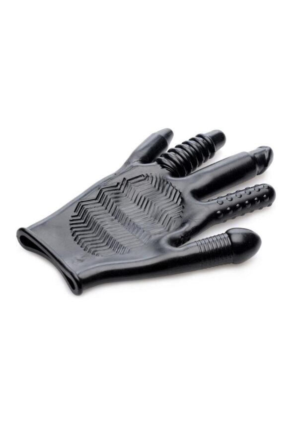 Master Series Pleasure Poker Textured Glove - Black - Image 4