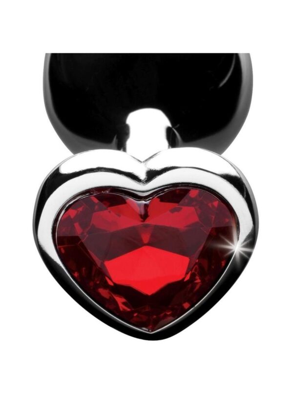Booty Sparks Heart Gem Medium Anal Plug - Red - Image 3