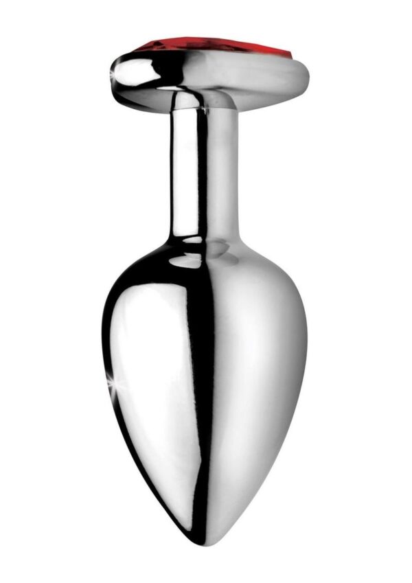Booty Sparks Heart Gem Medium Anal Plug - Red - Image 4