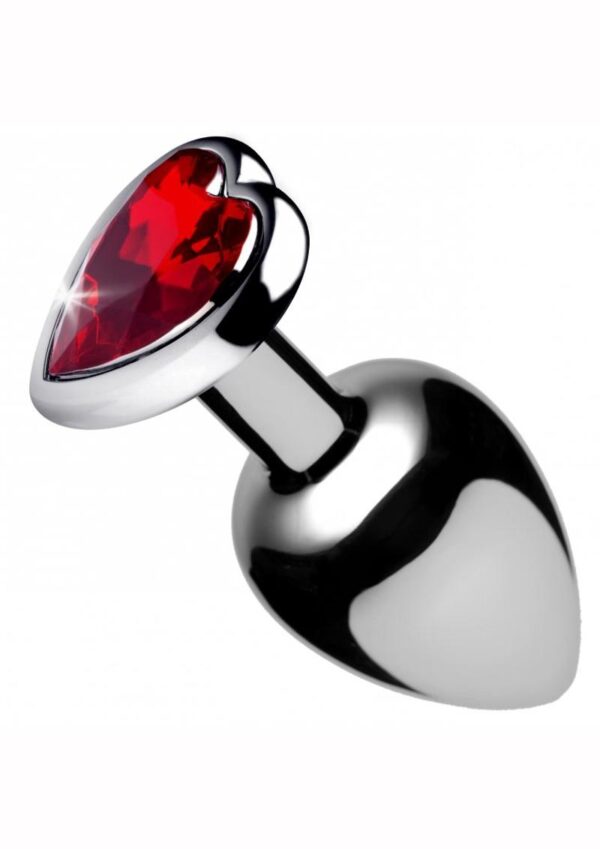 Booty Sparks Heart Gem Small Anal Plug - Red - Image 2