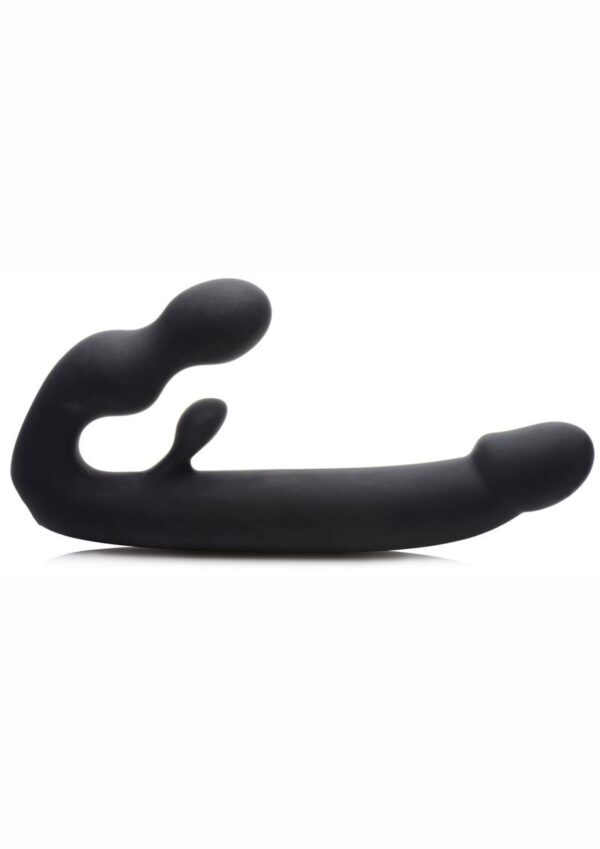 Strap U Tri-Volver Rechargeable Silicone Strapless Strap On - Black - Image 2