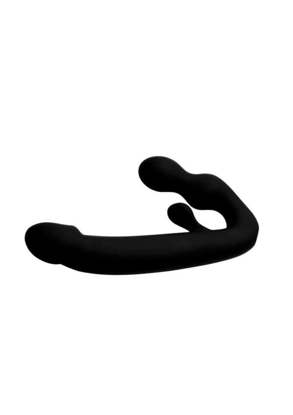 Strap U Tri-Volver Rechargeable Silicone Strapless Strap On - Black - Image 4