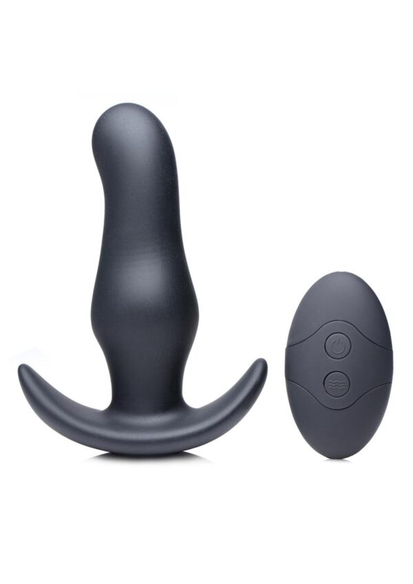 Thump-It Rechargeable Silicone Thumping Prostate Plug with Remote Control - Black - Image 2