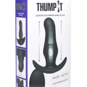 Thump-It Rechargeable Silicone Thumping Prostate Plug with Remote Control - Black