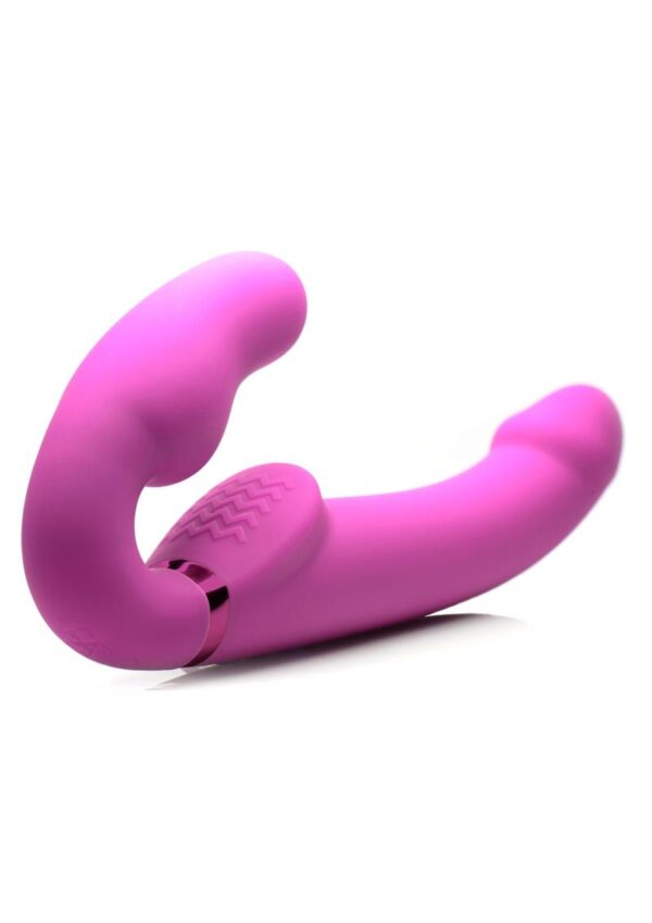Strap U Evoke Ergo Fit Inflatable and Vibrating Silicone Strapless Strap-on with Remote Control - Pink - Image 2