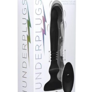 Thunder Plugs Silicone Swelling and Thrusting Plug with Remote Control - Black