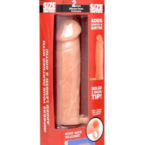 Size Matters Penis Extender Sleeve Silicone 2in - Vanilla