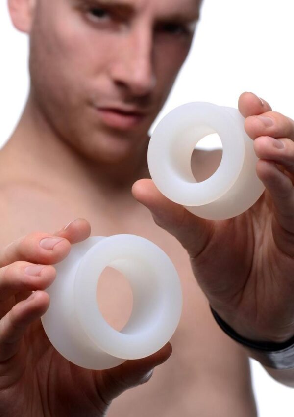 Master Series Stretch Master 2 Piece Training Silicone Ass Grommet Set - White - Image 4