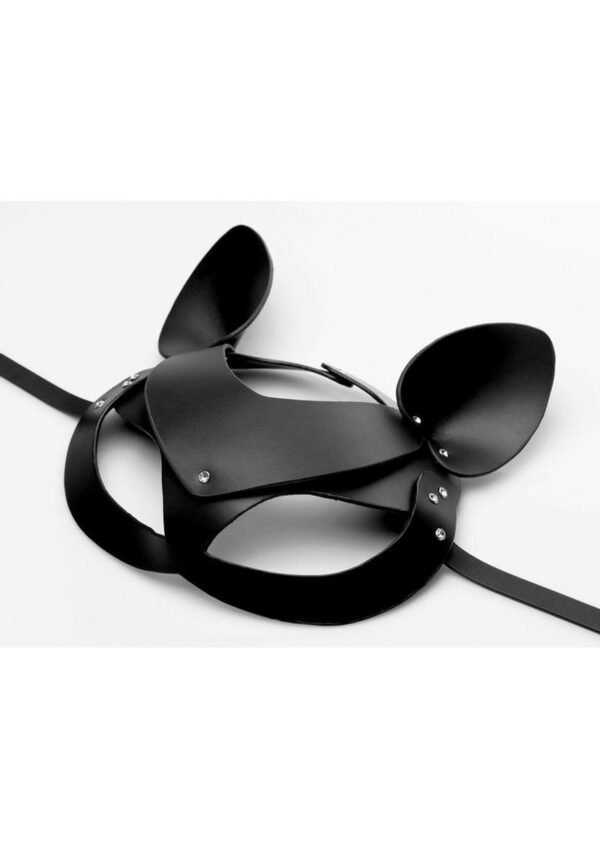 Tailz Black Cat Tail Anal Plug and Mask Set - Black - Image 3