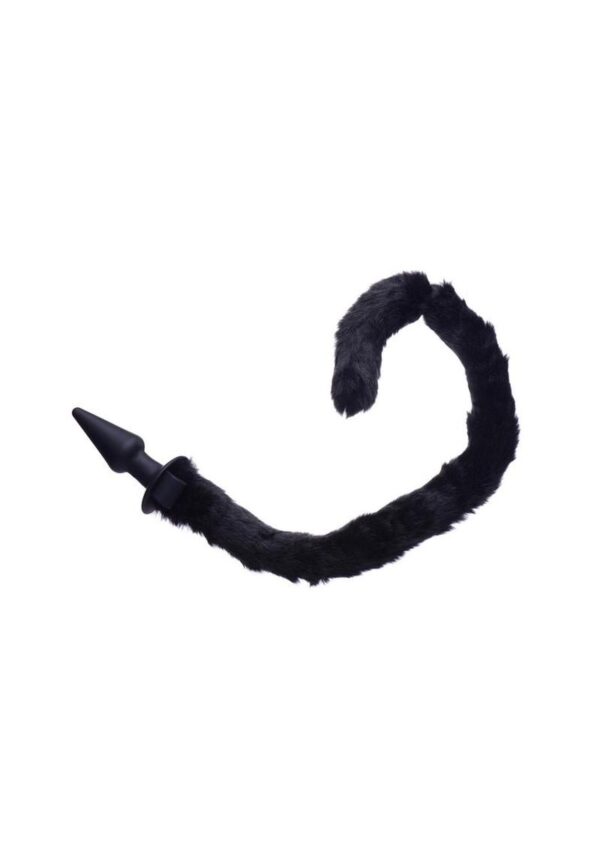 Tailz Black Cat Tail Anal Plug and Mask Set - Black - Image 4