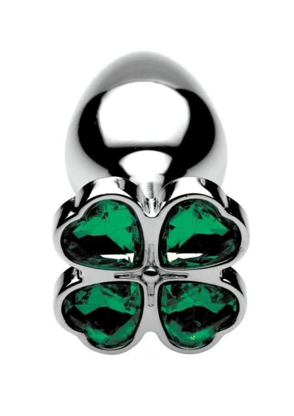 Booty Sparks Lucky Clover Gem Small Anal Plug - Green - Image 3