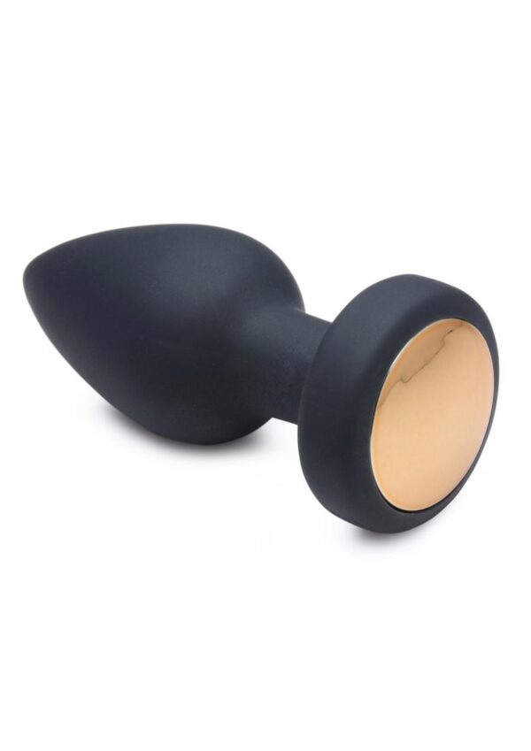 Booty Sparks Silicone Vibrating LED Plug - Large - Black - Image 2