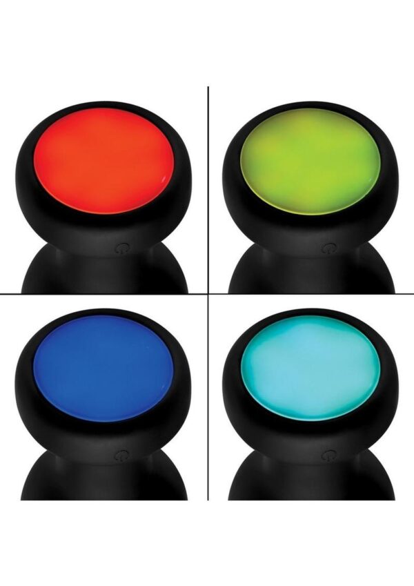 Booty Sparks Silicone Vibrating LED Plug - Large - Black - Image 4