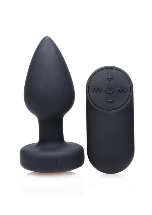 Booty Sparks Silicone Vibrating LED Plug - Small - Black - Image 3