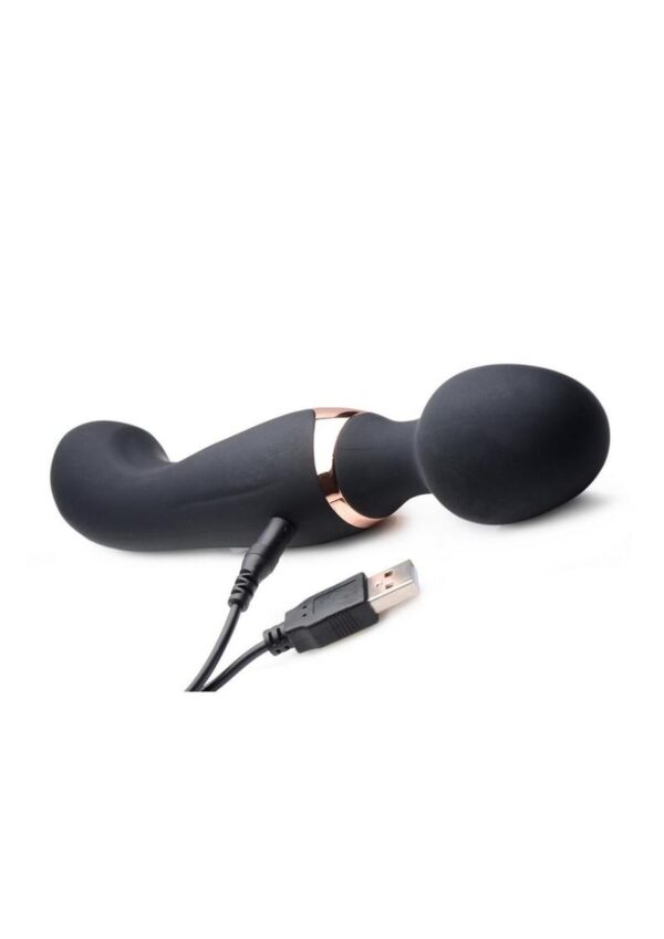 Wand Essentials Double Silicone Vibrating Wand Massager - Black - Image 3