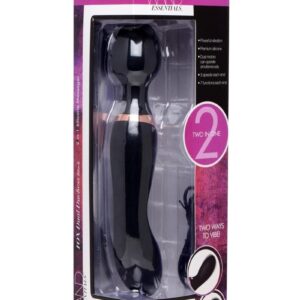 Wand Essentials Double Silicone Vibrating Wand Massager - Black