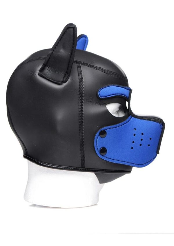 Master Series Neoprene Puppy Hood - Black and Blue - Image 2